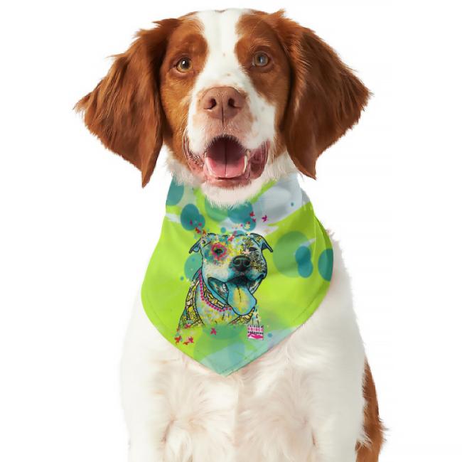 Hunde-Bandana Pablo - Popart Hundedesign, 100 % Polyester, 70x30 cm, verstellbar, waschbar